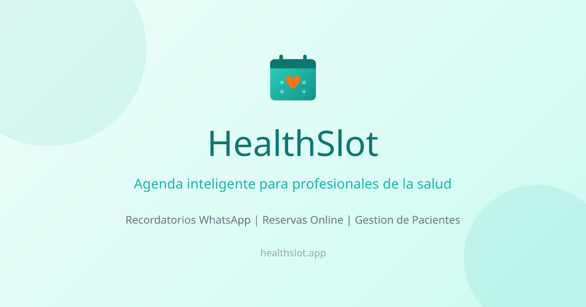 HealthSlot - Agenda y Recordatorios por WhatsApp | HealthSlot